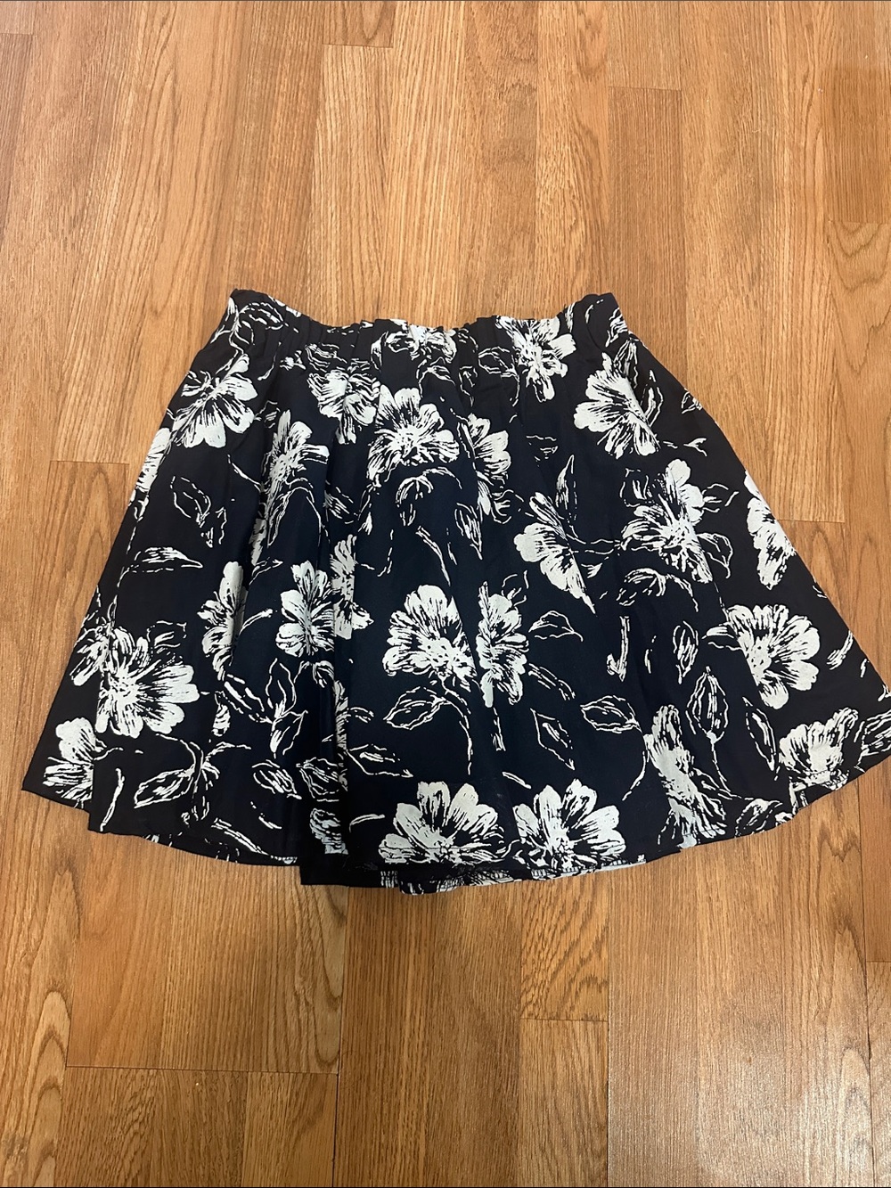Navy & White Floral Circle Skirt